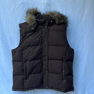 GAP Brown Vest with Detachable Hood Sz LG